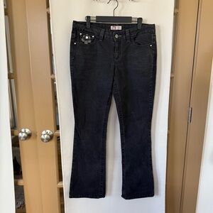 L.E.I. Womens‎ Juniors 13 Black Rhinestones Ashley Low Rise Slim Boot Cut Jeans